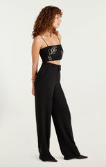 Rhinestone Paisley Nikki Top Black
