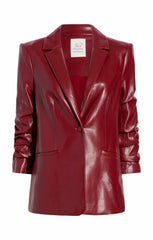 Vegan Leather Kylie Blazer Rhubarb