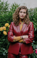 Vegan Leather Kylie Blazer Rhubarb