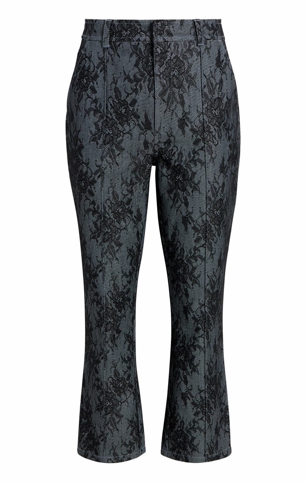 Bonded Lace Cropped Evelyn Pant Light Indigo/Black