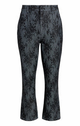 Bonded Lace Cropped Evelyn Pant Light Indigo/Black