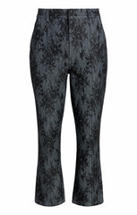 Bonded Lace Cropped Evelyn Pant Light Indigo/Black