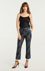 Bonded Lace Cropped Evelyn Pant Light Indigo/Black