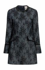 Bonded Lace Reina Dress Light Indigo/Black
