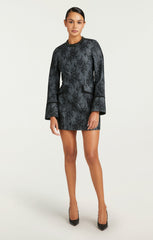 Bonded Lace Reina Dress Light Indigo/Black
