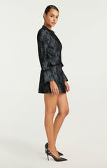 Bonded Lace Reina Dress Light Indigo/Black