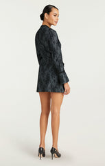 Bonded Lace Reina Dress Light Indigo/Black