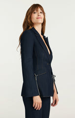 Crystal Denim Bow Cheyenne Blazer Indigo