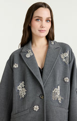 Crystal Ivy Gravis Coat Heather Grey