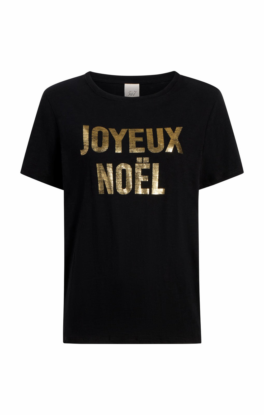 Foiled Joyeux Noel Tee Black/Gold