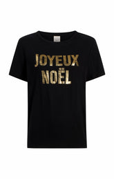Foiled Joyeux Noel Tee Black/Gold