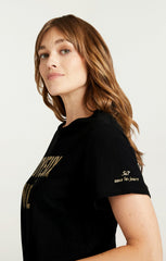 Foiled Joyeux Noel Tee Black/Gold