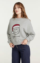 Heatset Smiley Joyeux Brandy Pullover Heather Grey/Black