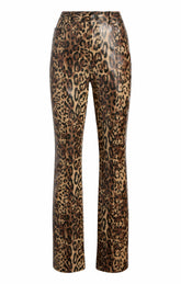 Leopard Vegan Leather Miller Pant Black/Sahara