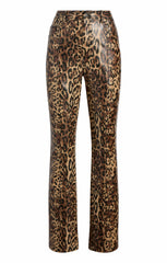 Leopard Vegan Leather Miller Pant Black/Sahara