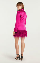 Long Sleeve Feather Joel Dress Plum Radish