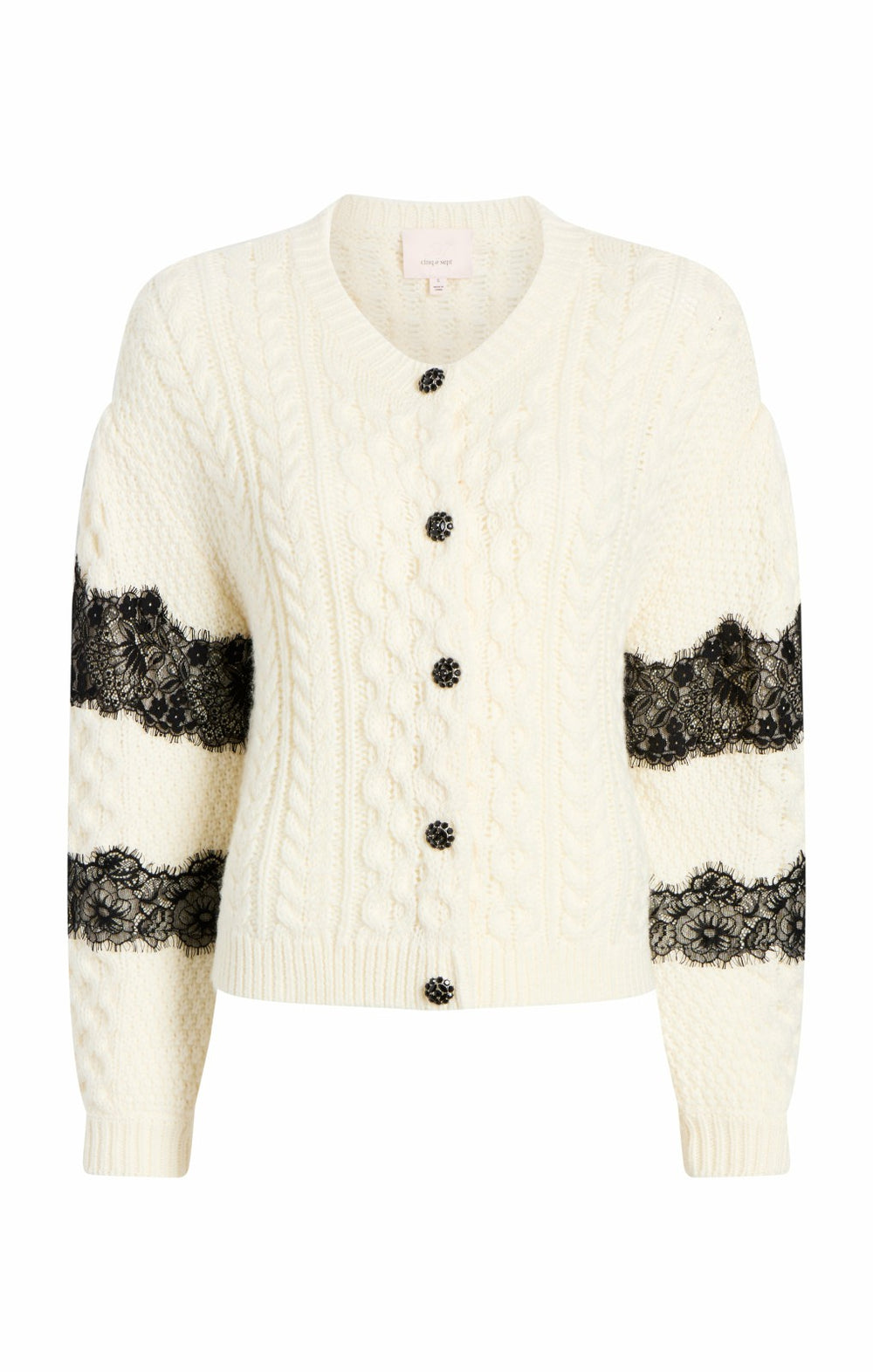 Louise Cardigan Ivory/Black