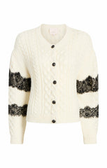 Louise Cardigan Ivory/Black