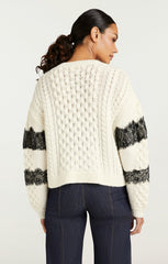 Louise Cardigan Ivory/Black