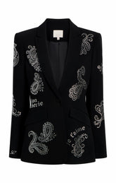 Mini Paisley Embellished Cheyenne Blazer Black