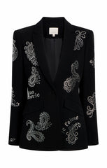 Mini Paisley Embellished Cheyenne Blazer Black