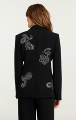 Mini Paisley Embellished Cheyenne Blazer Black