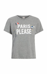 Paris Please Tee Heather Grey/White