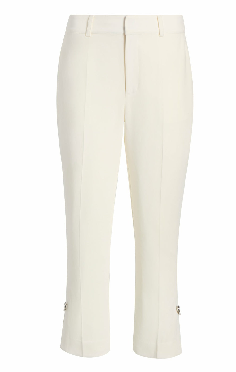 Rhinestone Pin Cropped Kerry Pant Ivory
