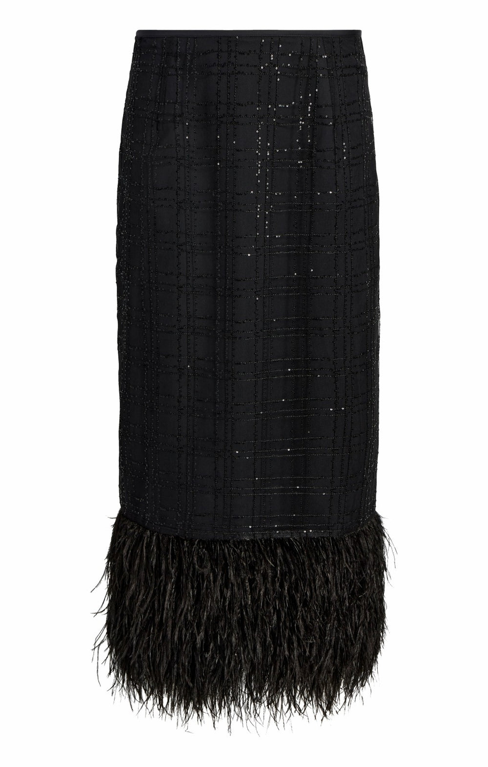 Sequin Plaid Charisse Skirt Black