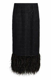 Sequin Plaid Charisse Skirt Black