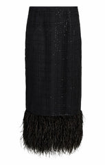 Sequin Plaid Charisse Skirt Black