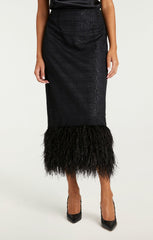 Sequin Plaid Charisse Skirt Black