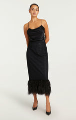 Sequin Plaid Charisse Skirt Black