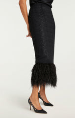 Sequin Plaid Charisse Skirt Black