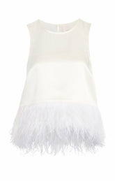 Smooth Satin Charisse Top Ivory