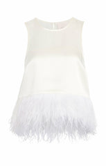 Smooth Satin Charisse Top Ivory