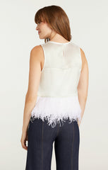 Smooth Satin Charisse Top Ivory