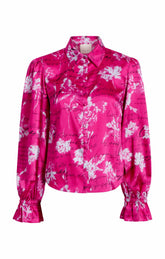 Warm Carnation Long Sleeve Fiona Top Plum Radish Multi