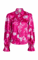 Warm Carnation Long Sleeve Fiona Top Plum Radish Multi