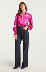 Warm Carnation Long Sleeve Fiona Top Plum Radish Multi