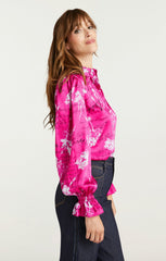 Warm Carnation Long Sleeve Fiona Top Plum Radish Multi