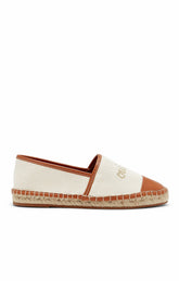 Jenna Canvas Espadrille Flats Natural/Cognac