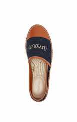 Jenna Denim Espadrille Flats Indigo/Cognac