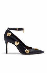 Madison Ankle Strap Pump Black/Gold