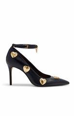Madison Ankle Strap Pump Black/Gold