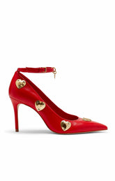 Madison Ankle Strap Pump Cardinal/Gold