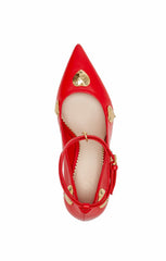Madison Ankle Strap Pump Cardinal/Gold