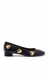 Marin Block Heel Ballet Pump Black/Gold