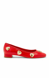 Marin Block Heel Ballet Pump Cardinal/Gold