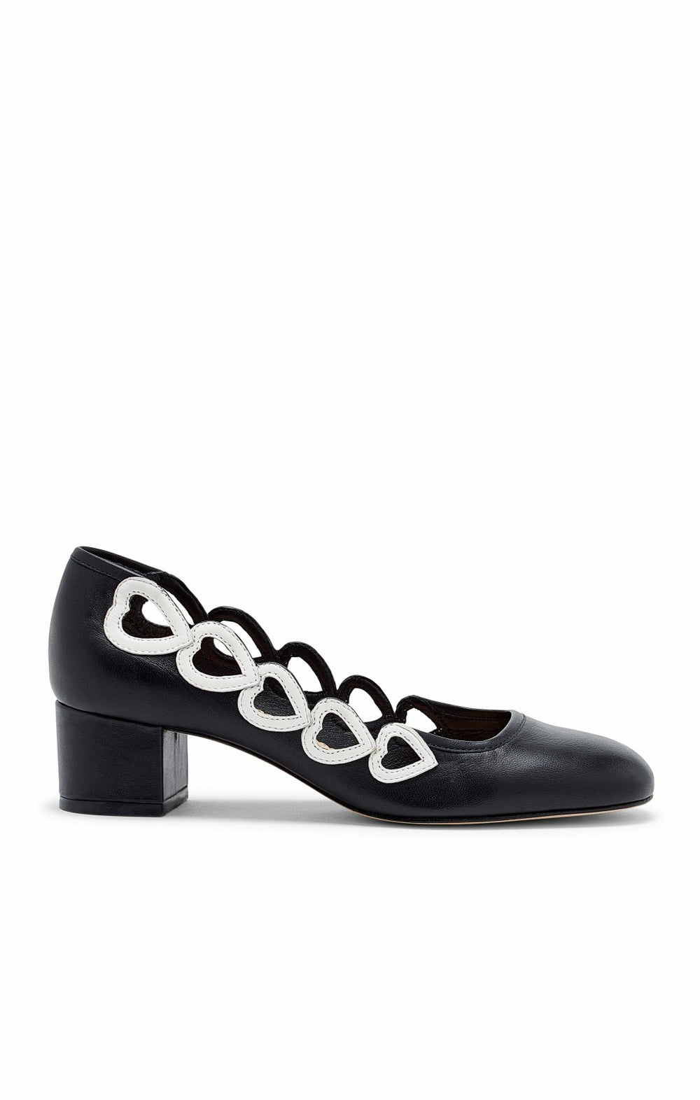 Martine Block Heel Pump Black/Ivory